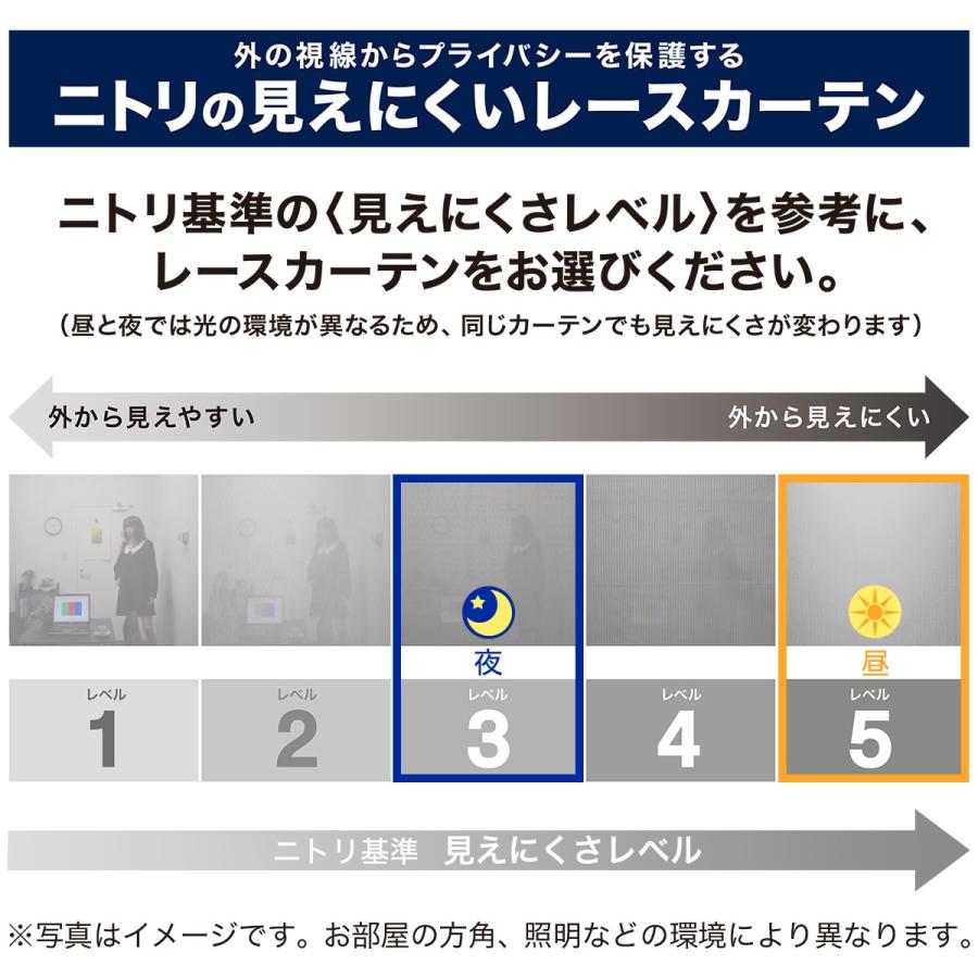 （1枚入り）通風・遮熱・遮像レースカーテン(エアトースプレーン100X183X1) 1枚 片開き 節電 ニトリ｜nitori-net｜14