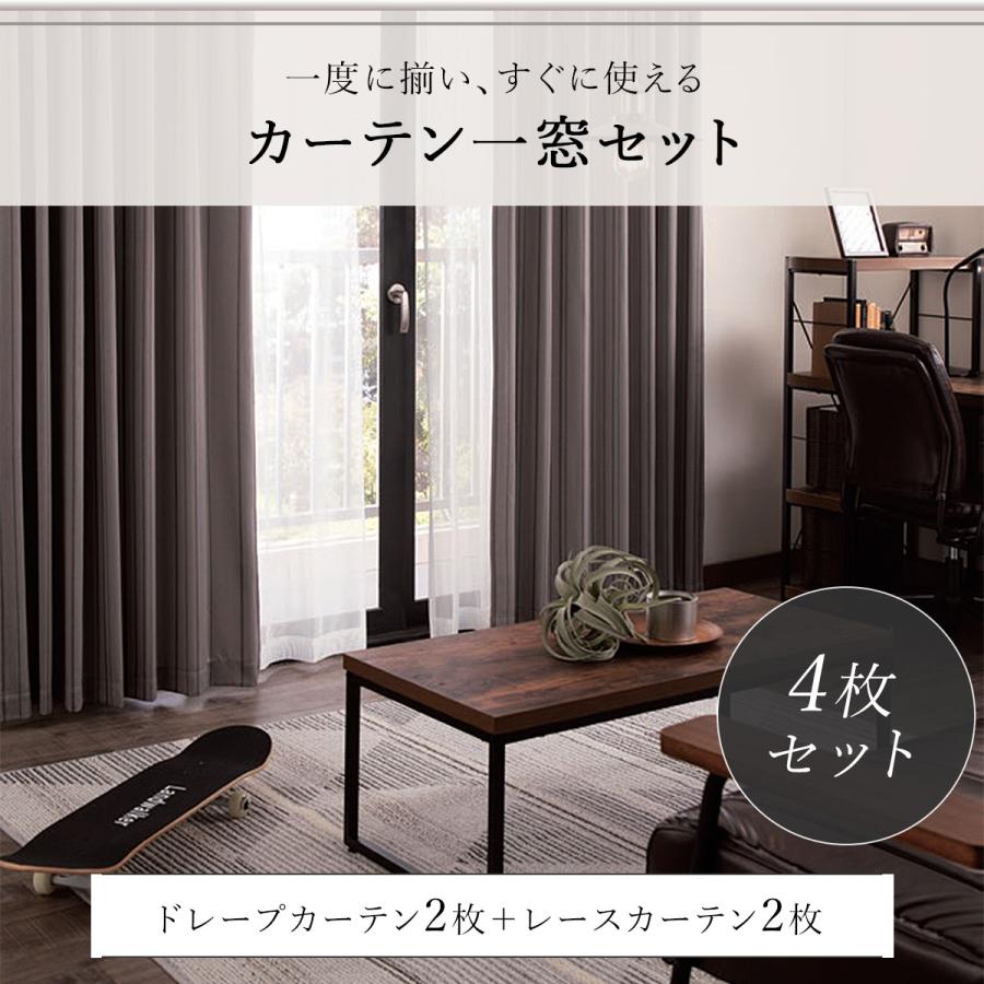 ニトリ 遮光3級カーテン＆レース 4枚セット(NラセットGY 100X200X4