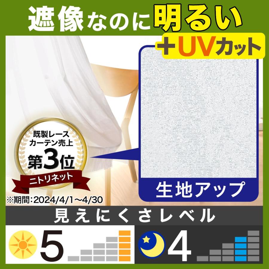 ニトリ 採光・遮像レースカーテン(Nナチュレシャイン 100X218X2