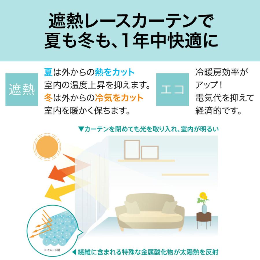 ニトリ（NITORI） （1枚入り）遮熱・ミラー・抗カビレースカーテン