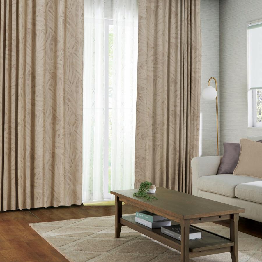 ドレープカーテン RK007 BE 100x200cm 2枚セット ニトリ（NITORI） 裏地付き遮光2級・遮熱カーテン(RK007 ベージュ