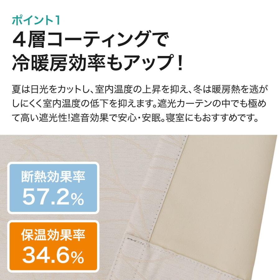 ニトリ 遮光1級・遮熱・遮音カーテン(リラ アイボリー 100X200X2 ニトリ 遮光1級・遮熱・遮音カーテン(リラ アイボリー 100X200X2