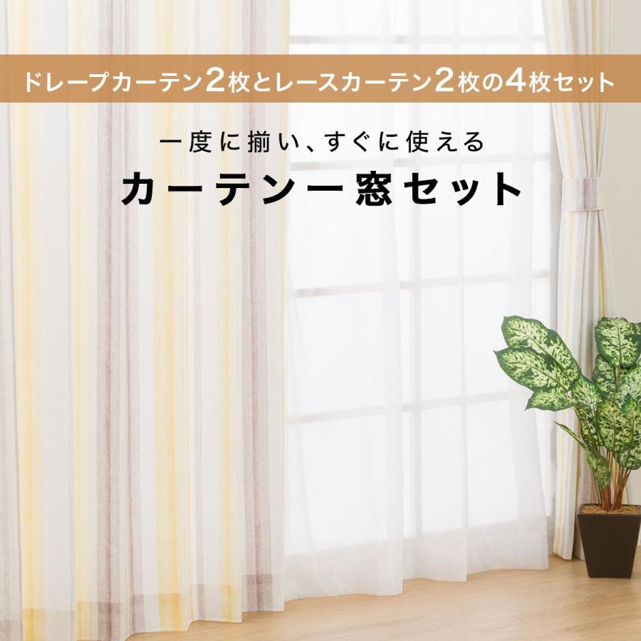 遮光・遮熱カーテン&遮熱・遮像レース 4枚セット(GY DH03 100X110cm