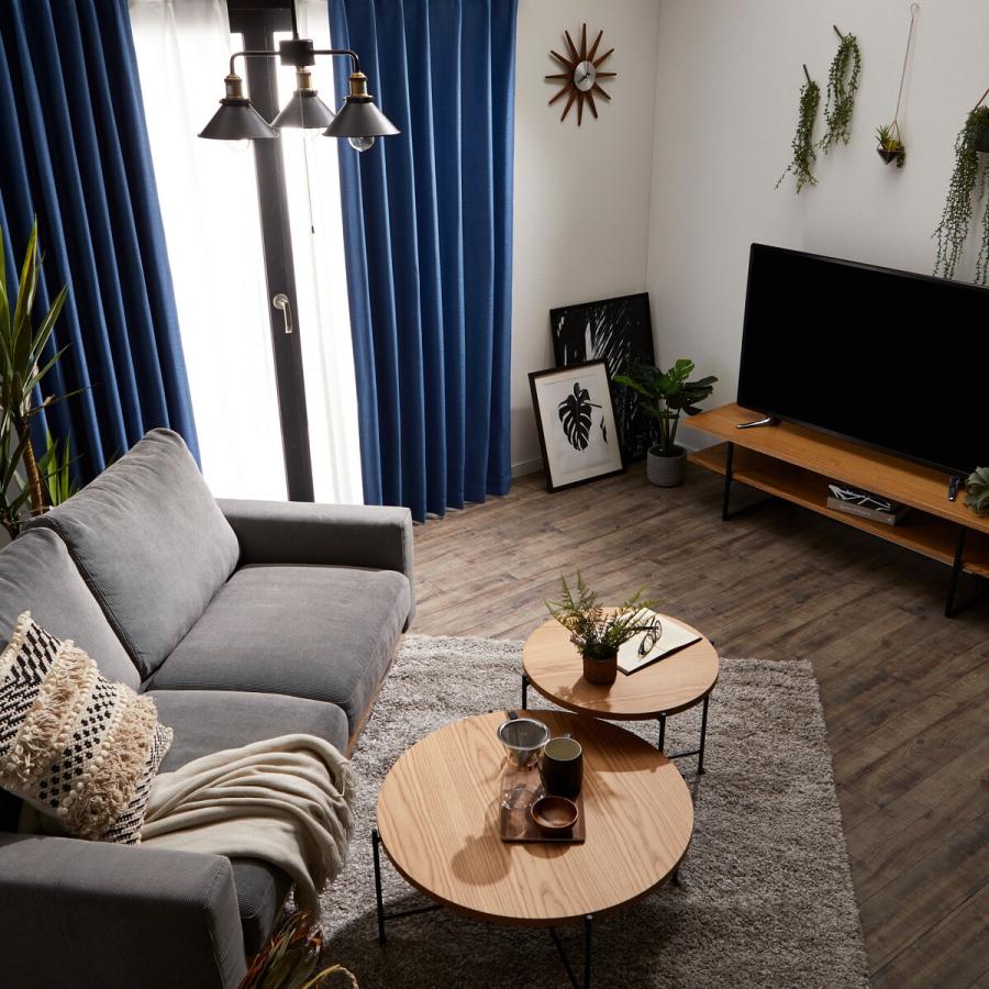 ニトリ（NITORI） 遮光1級・防炎カーテン(パレット2 ブルー 100X185X2