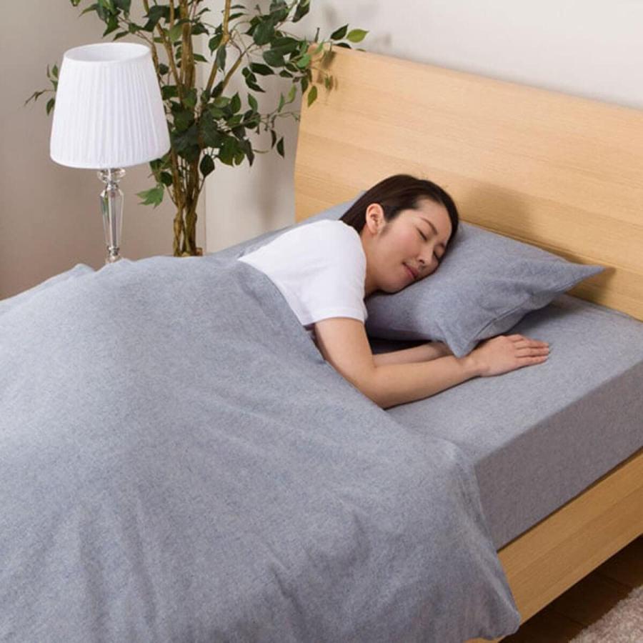 ニトリ（NITORI） シングル 掛け布団カバー(コットンリネンW BL S