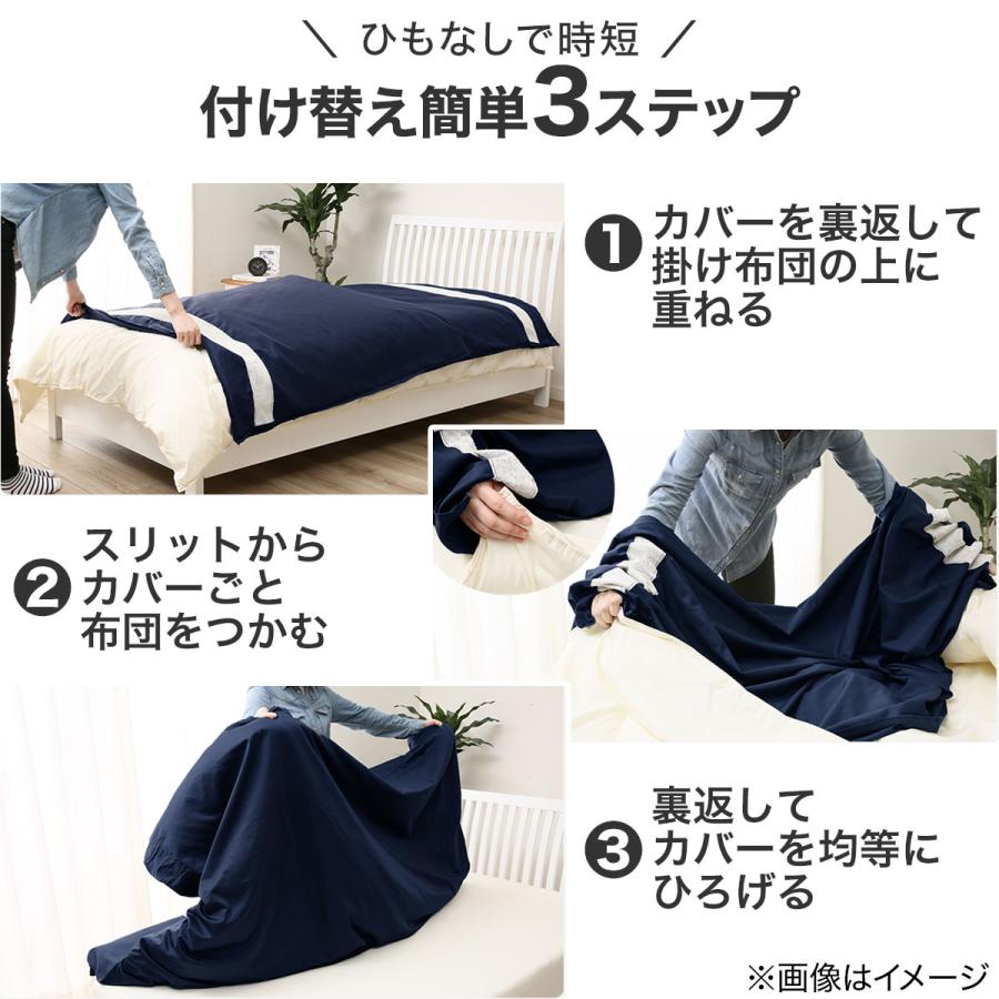 ニトリ（NITORI） ひもなしラクラク掛け布団カバー シングル(Nグリップ