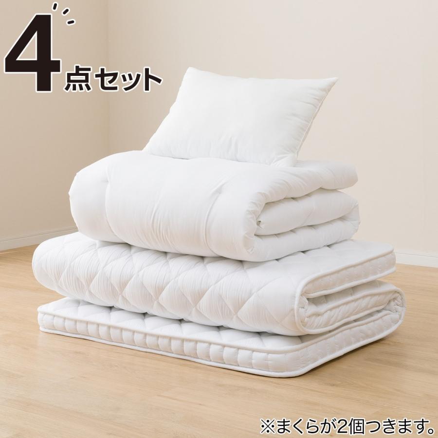 ボリューム＆防ダニ 寝具布団４点セット ふとん用 ダブル ニトリ