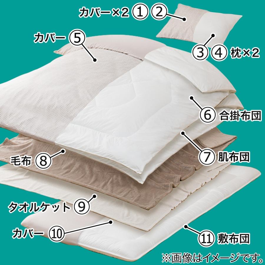 ニトリ　新品ダブルサイズセット そのまま使える掛布団9点セット(コンフォーターセット ダブル
