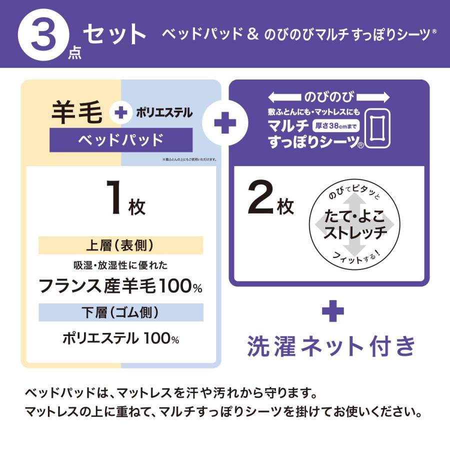 ニトリ（NITORI） ベッドパッド＆マルチすっぽりシーツ3点セット