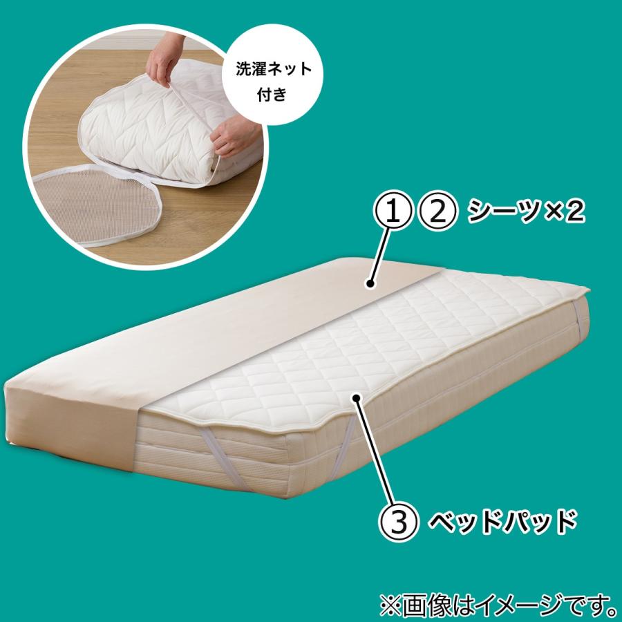 ニトリ ベッドパッド&マルチすっぽりシーツ カバーセット 3点 ニトリ ベッドパッド&マルチすっぽりシーツ カバーセット 3点