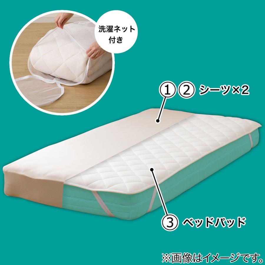 ニトリ（NITORI） 両面使えるベッドパッド＆マルチすっぽりシーツ