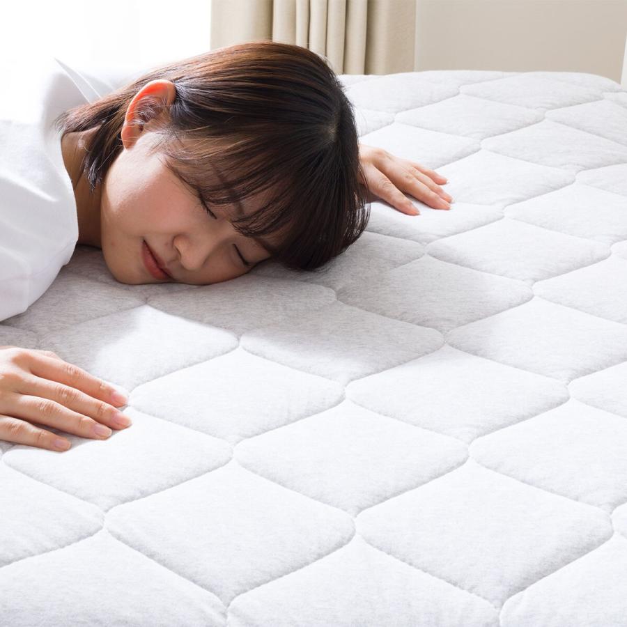 【新品未使用】ニトリ ダブル 綿100% 敷きパッド 置くだけ簡単 ２枚セット 置くだけ簡単 敷きパッド ダブル(NウォームWSP A2309 RO D