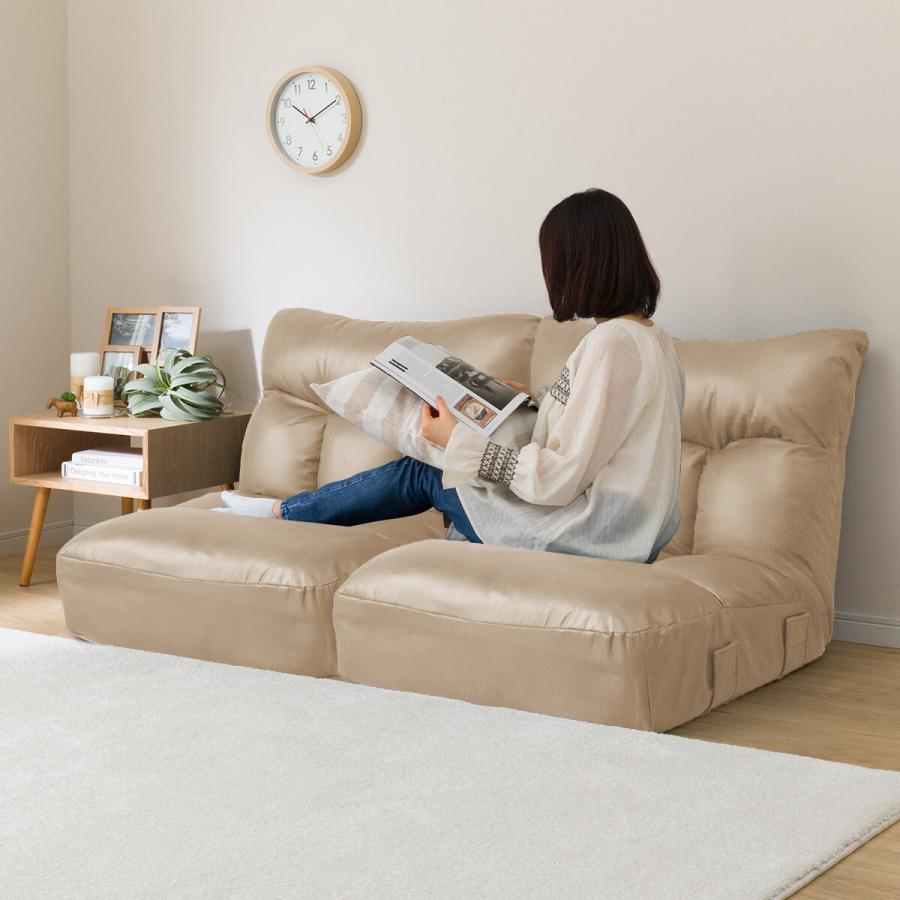 ニトリ　ローソファー ニトリ つながるワイドポケットコイル座椅子 ローソファ 1人掛け