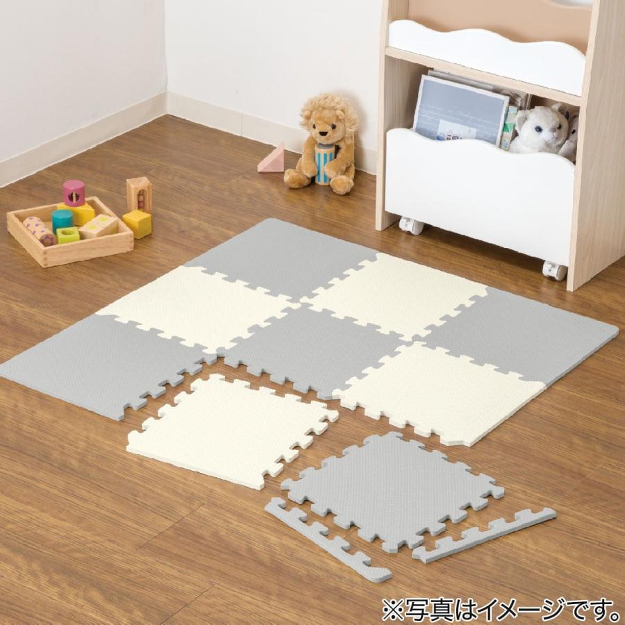 Ｎパズルマット ９枚入り ふち付き(LGY 9P) ラグ ジョイントマット