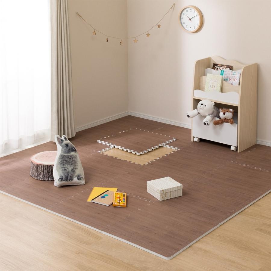 弾力に優れている木目調パズルマット 16pフチツキ Dbr ニトリ 玄関先迄納品 1年保証 ニトリ Yahoo 店 通販 Yahoo ショッピング