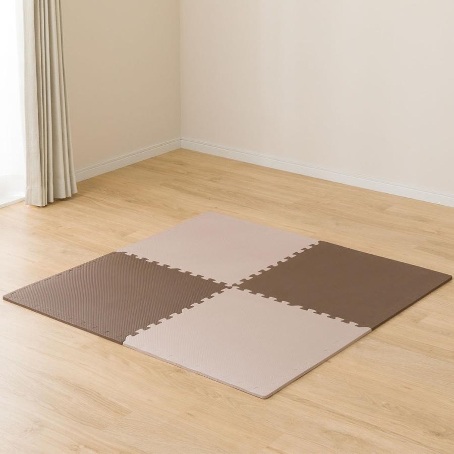 ニトリ（NITORI） Nパズルマット 4枚入り フチつき(ダイBR 4P) ラグ