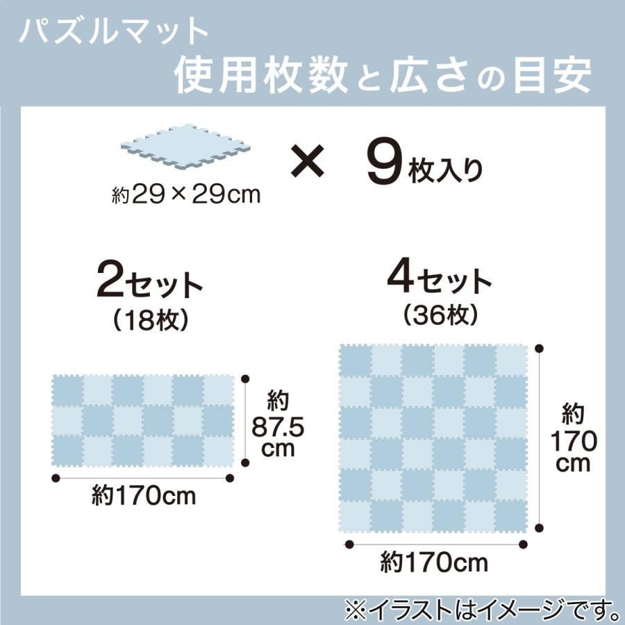 ニトリ（NITORI） 極厚2cm パズルマット 9枚 フチ付き 抗菌・裏面滑り