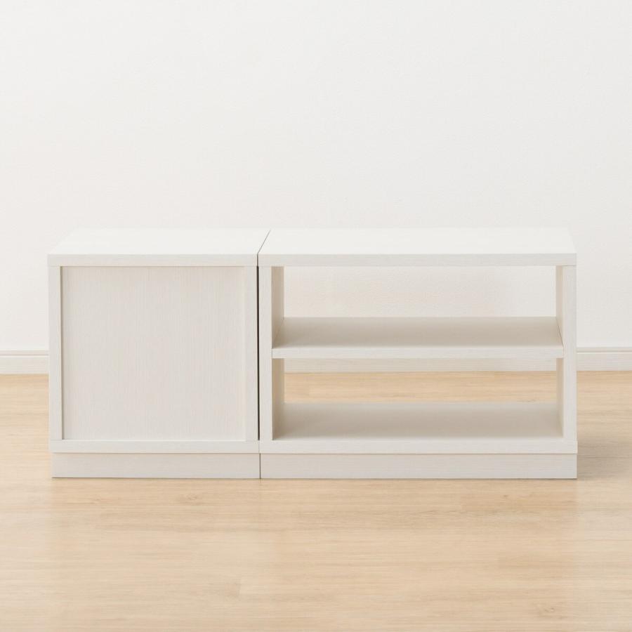 ニトリ ローボードTU01セット(ローボード60/サイドBOX 40扉 WW) テレビ