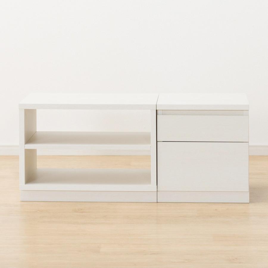 ニトリ ローボードTU01セット(ローボード60/サイドBOX 40引出し WW