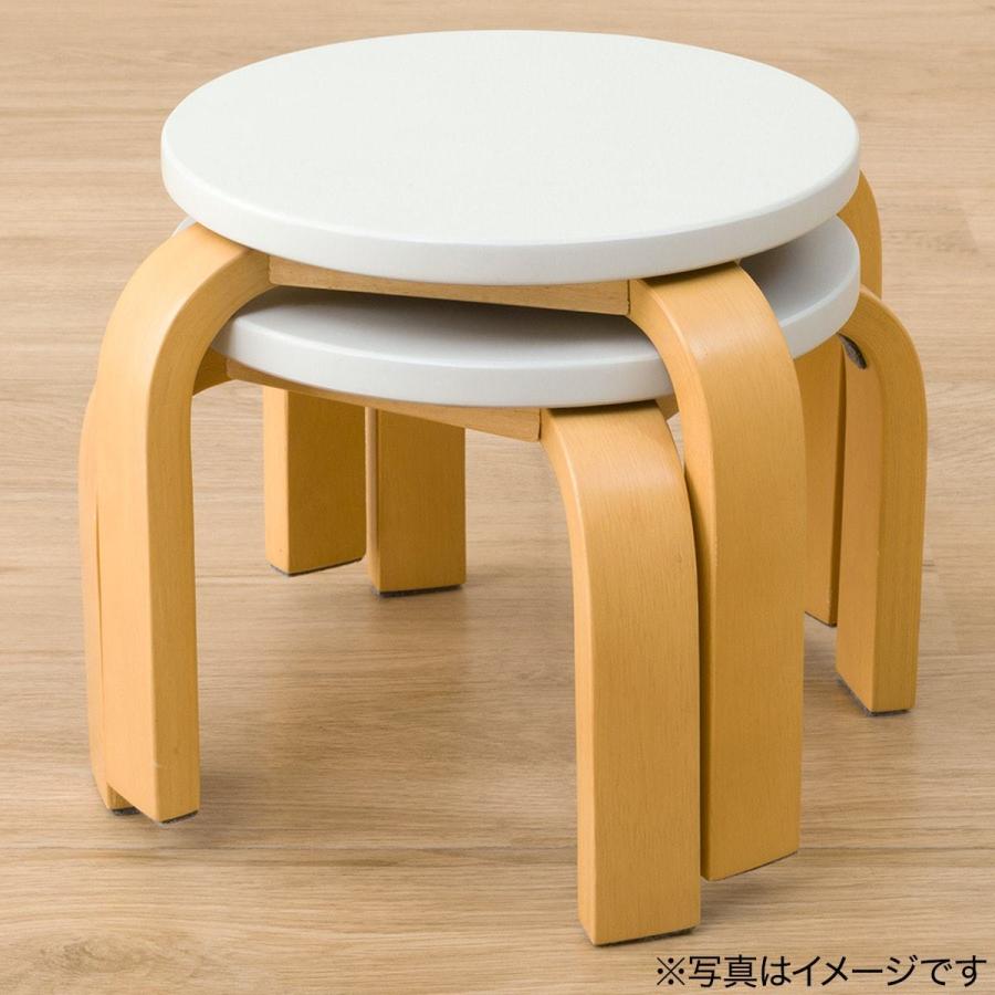 ニトリ（NITORI） 曲木スツール(23cm ホワイト×ナチュラル) : ニトリ