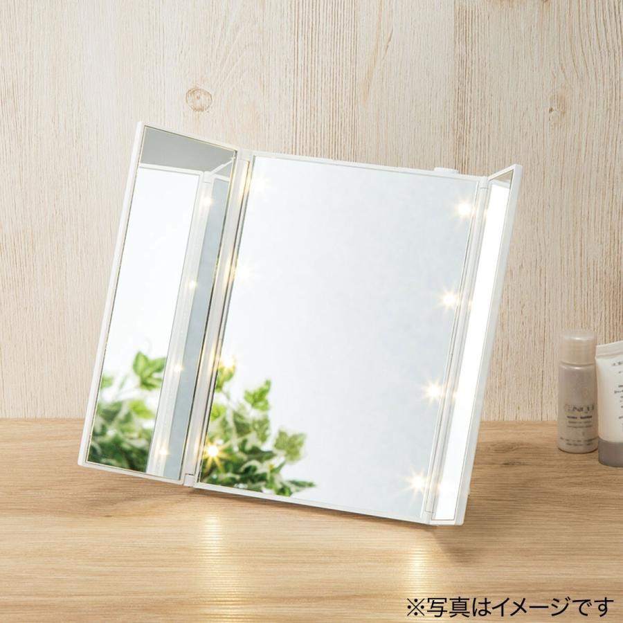 ニトリ LEDライト付き コンパクトミラー(ホワイト) 鏡 ミラー ニトリ LEDライト付き コンパクトミラー(ホワイト) 鏡 ミラー