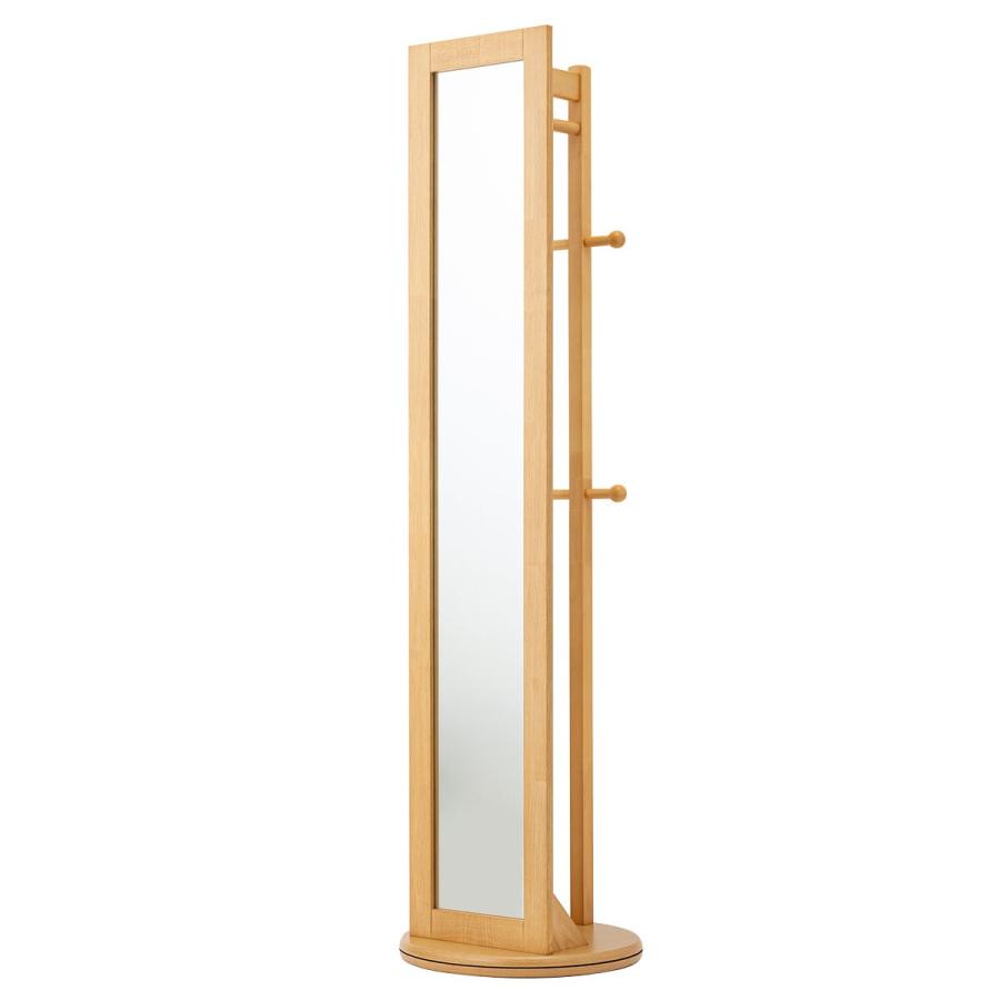 ニトリ（NITORI） 回転式スタンドミラー ハンガーラック付き2P(LBR) 鏡