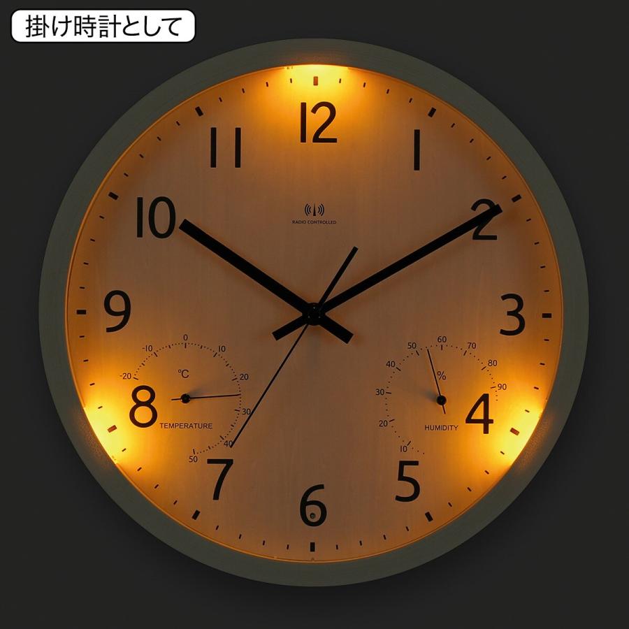 ニトリ（NITORI） 電波 夜間点灯 夜間停止秒針 温湿度計付き 掛け置き
