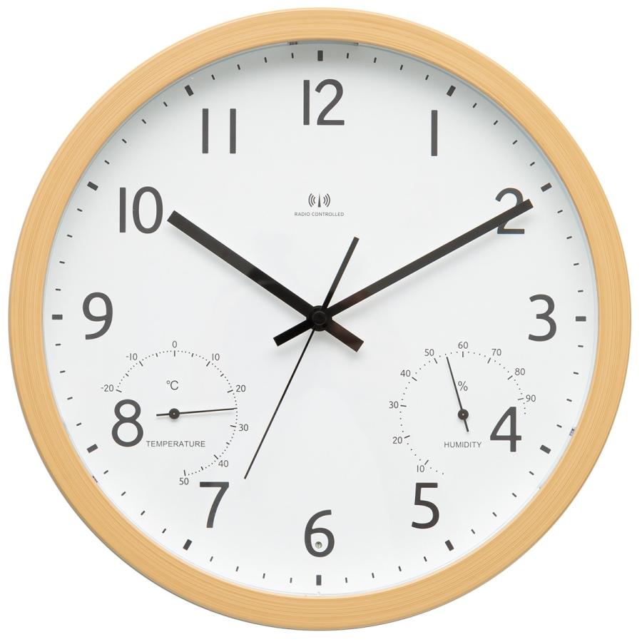 ニトリ（NITORI） 電波 夜間点灯 夜間停止秒針 温湿度計付き 掛け置き