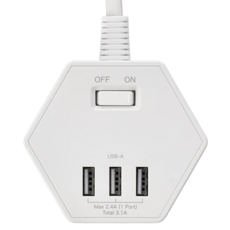 3USBポート(3.1A)付き 電源タップ(5個口 PJK02 ホワイト) ニトリ 3USBポート(3.1A)付き 電源タップ(5個口 PJK02 ホワイト) ニトリ