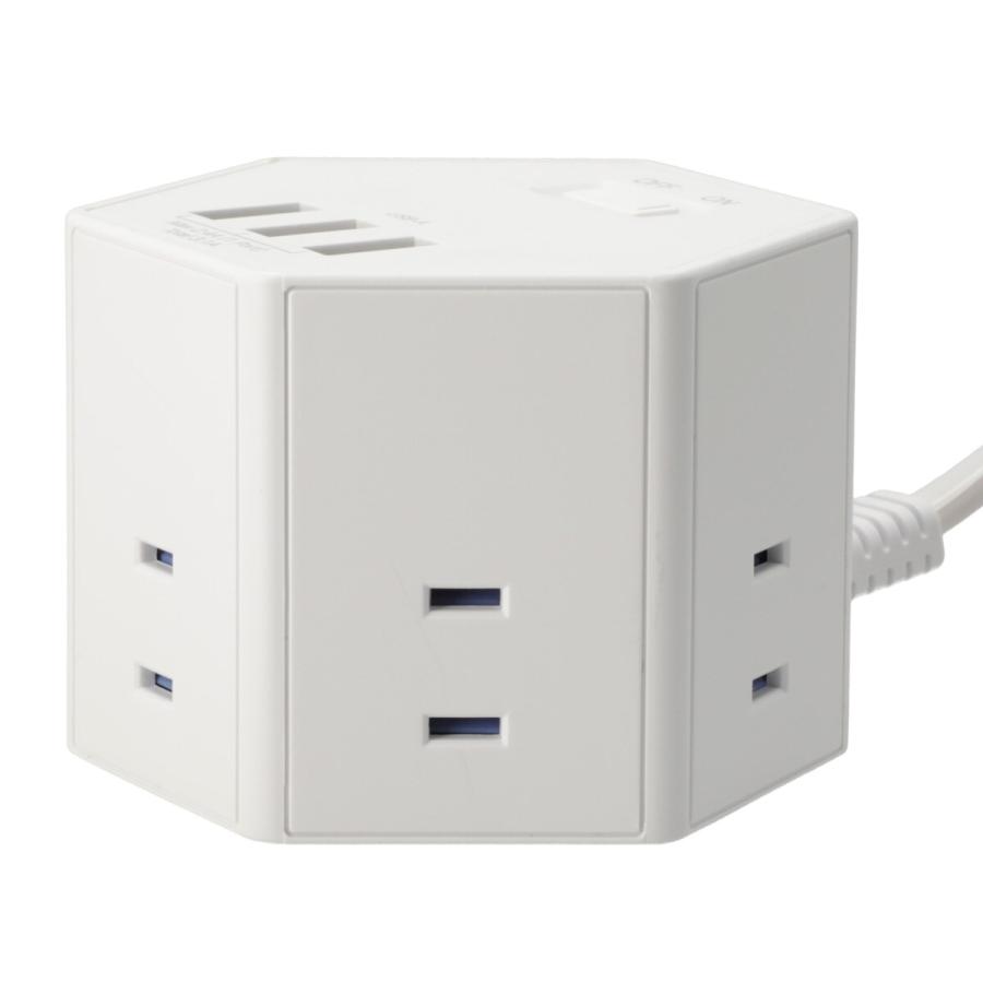 3USBポート(3.1A)付き 電源タップ(5個口 PJK02 ホワイト) ニトリ 3USBポート(3.1A)付き 電源タップ(5個口 PJK02 ホワイト) ニトリ