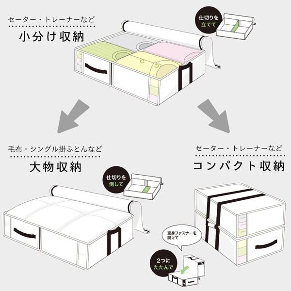 ニトリ（NITORI） 2つにたためる 衣類・布団収納バッグ タクミ(M