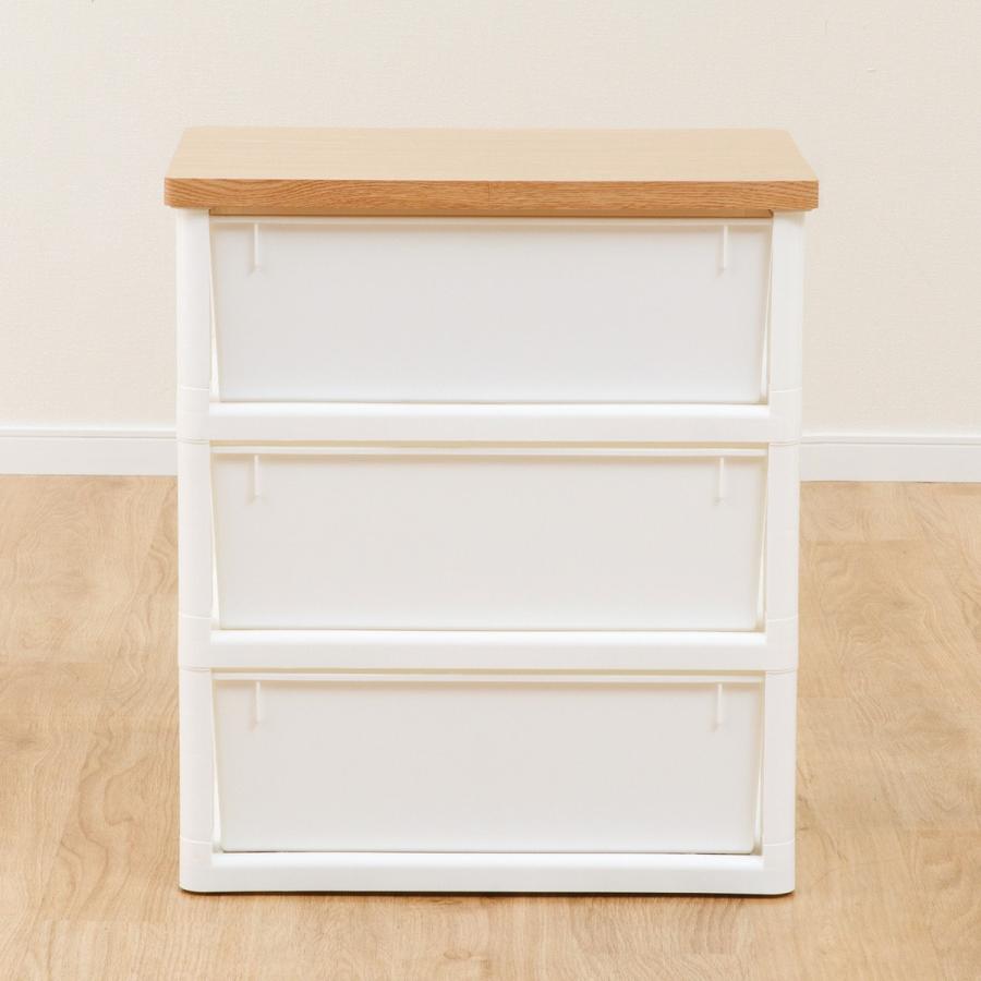 ニトリ（NITORI） 木目調天板チェスト 3段(FD-W3D ライトブラウン) 幅