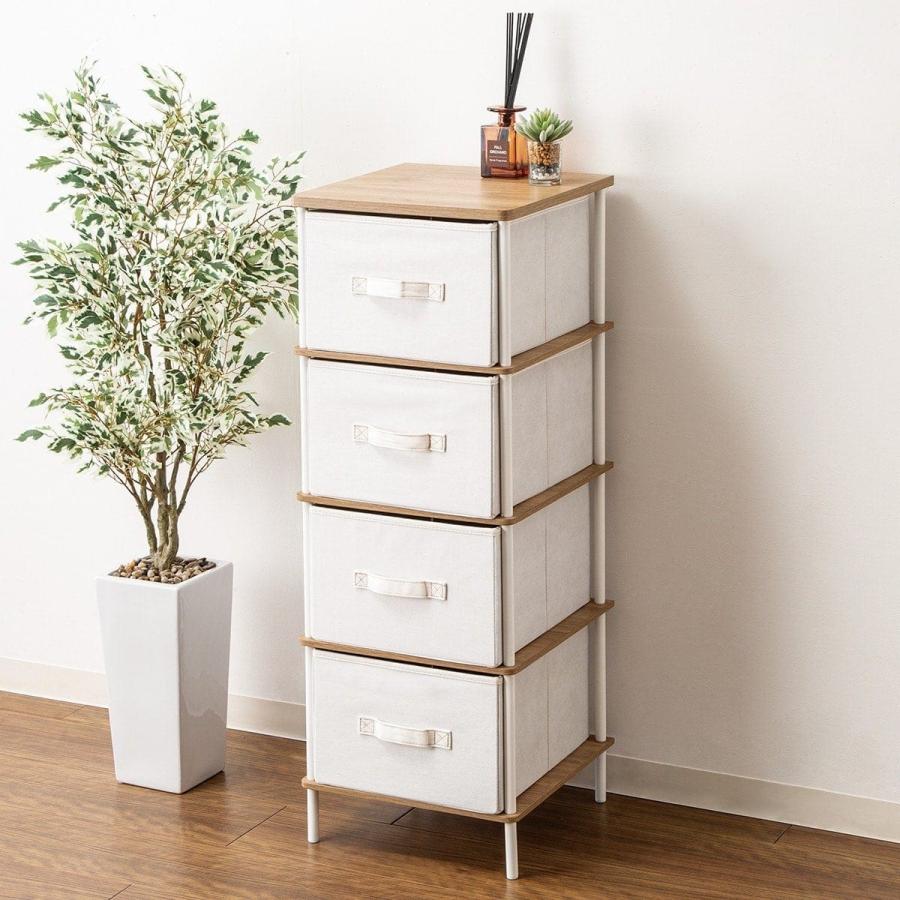 ニトリスムーズレーン4段収納チェスト ニトリ 4段スリムチェスト(PST2 ミドルブラウン/ブラック