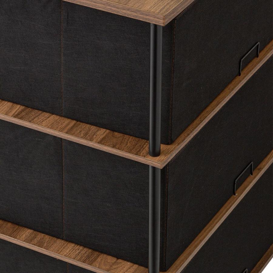 ニトリ 4段スリムチェスト(PST2 ミドルブラウン/ブラック) タンス