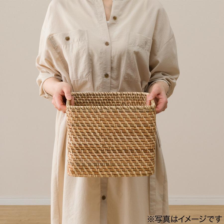 ニトリ（NITORI） ラタンバスケット たて型ハーフ ナチュラル : ニトリ