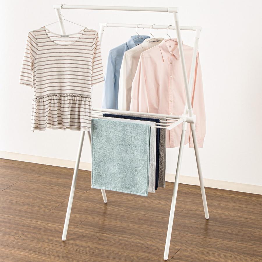 ニトリ（NITORI） コンパクトX型物干し(BH01X ホワイト) 幅73×奥行61