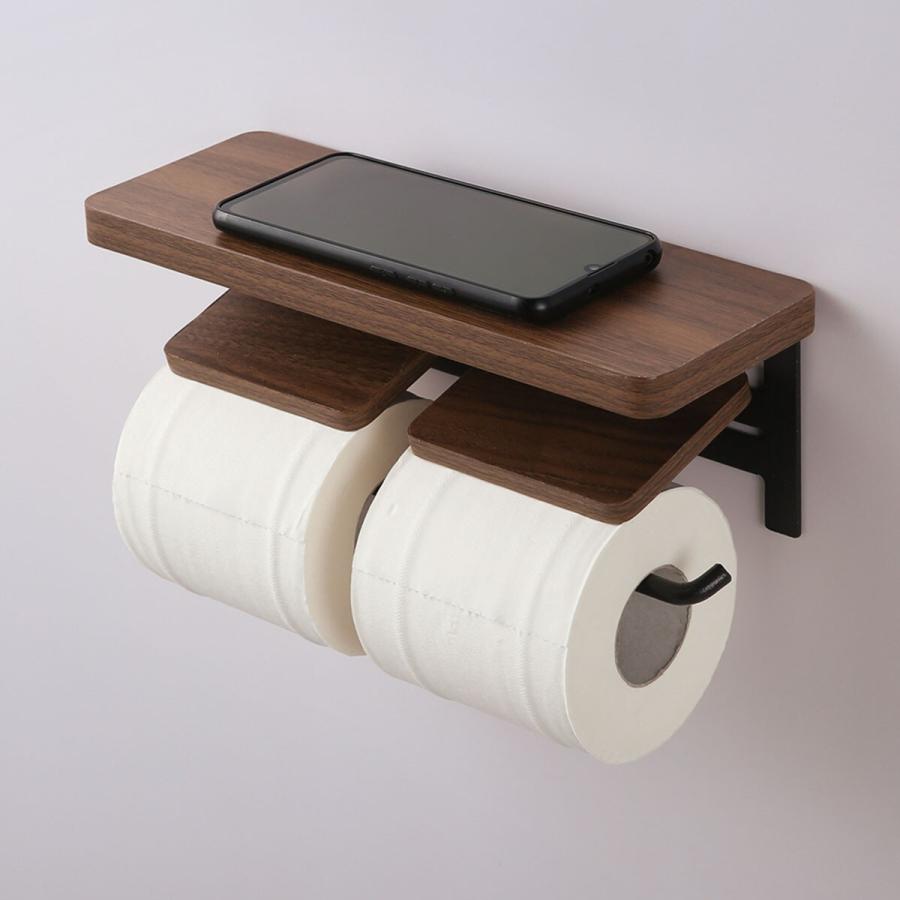 ニトリ（NITORI） 木製棚付トイレットペーパーホルダー(2連 ミドル