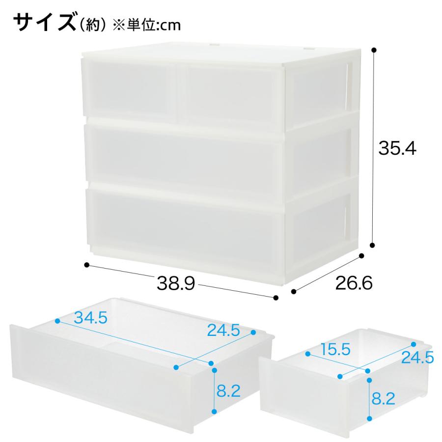 引出し NインボックスL レギュラー 3段/引出し4個(CL) 収納ケース 収納ボックス ニトリ｜nitori-net｜02