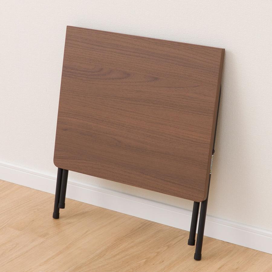 ニトリ 幅50cm 折りたたみテーブル 折脚テーブル(5035 ミドルブラウン