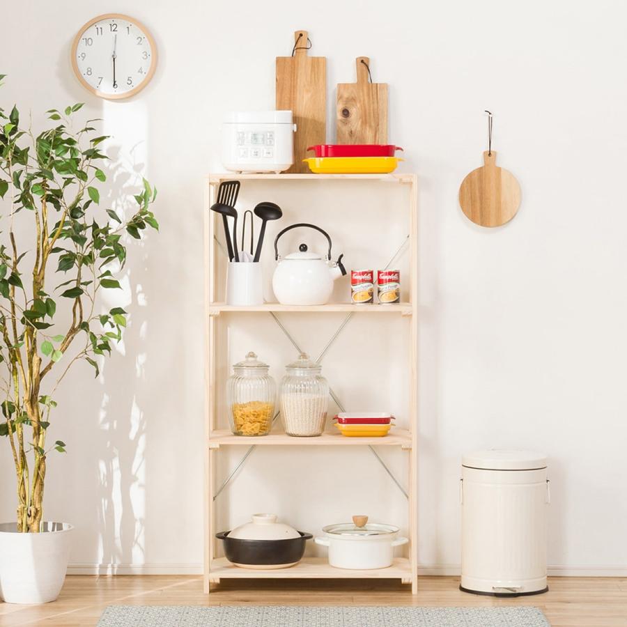 ニトリ（NITORI） パインラック マンクス6230(3段) 木製 本棚 ラック