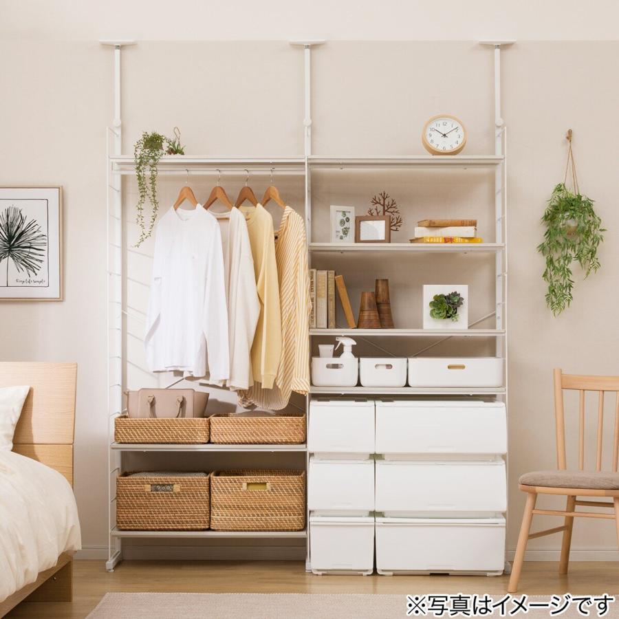 ニトリ 突っ張りワイヤーシェルフNポルダ ワードローブセット(ホワイト