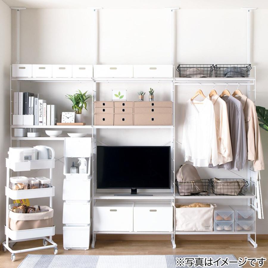 突っ張り壁面収納Nポルダ ワードローブセット(幅240cm ホワイト 突っ張り壁面収納Nポルダ ワードローブセット(幅240cm ホワイト