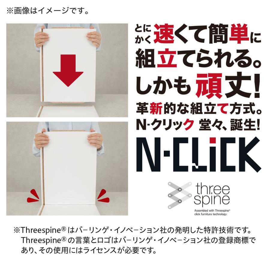Nクリック 簡単組立て ボックス デスク(ホワイトウォッシュ) ニトリ
