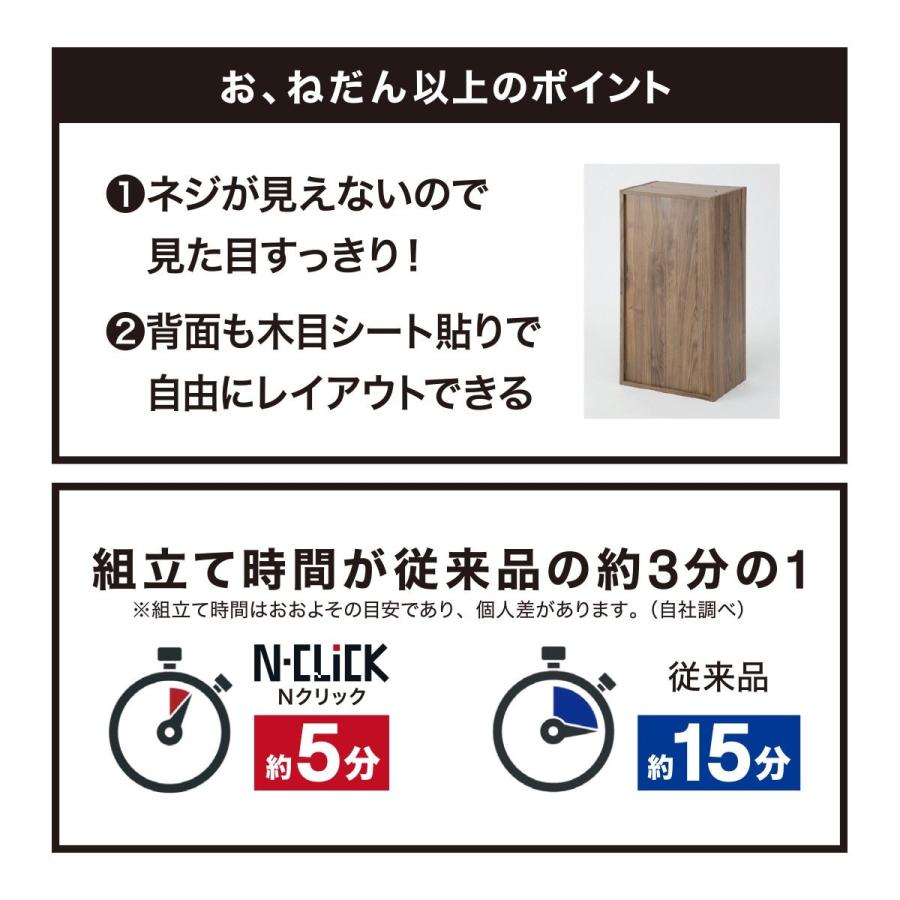 簡単組立て Nクリック ボックス レギュラー2段(ホワイトウォッシュ) ニトリ 『玄関先迄納品』 『1年保証』|nitori-net|13