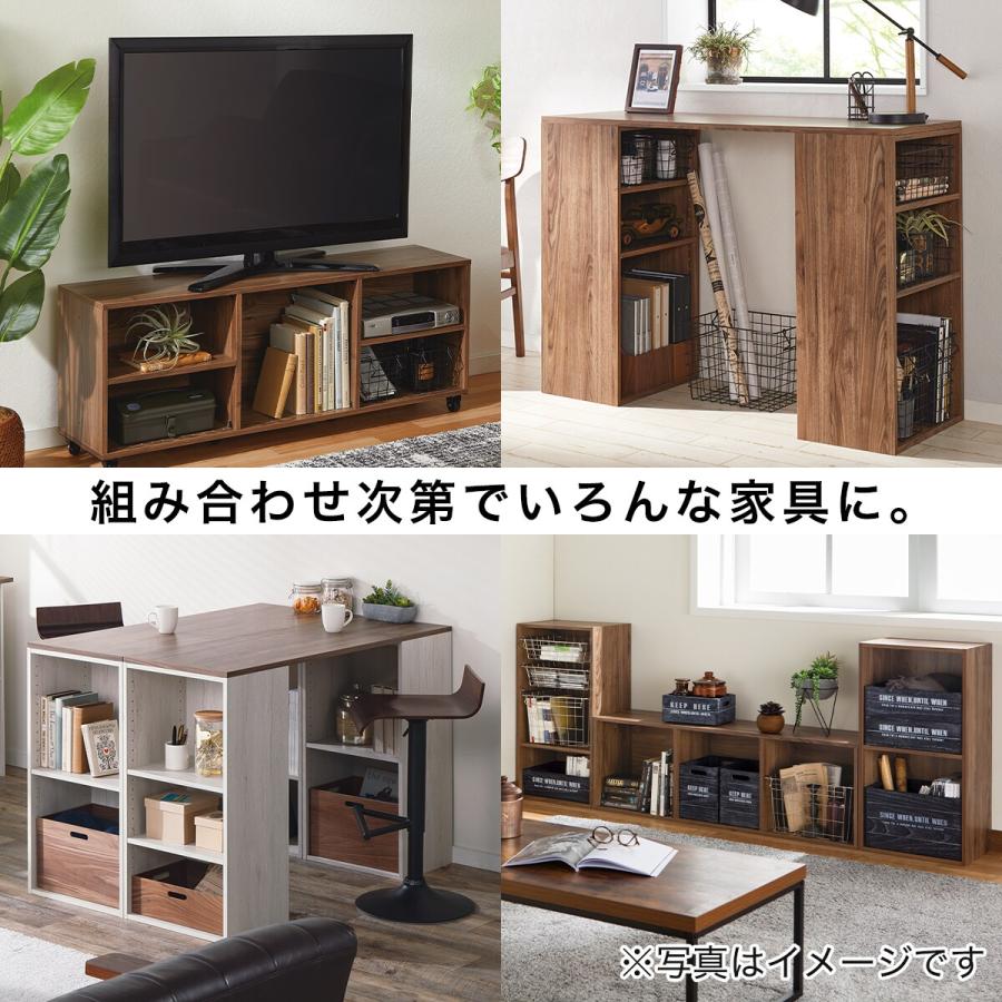 Nクリック 簡単組立て カラーボックス ボックス ワイド3段