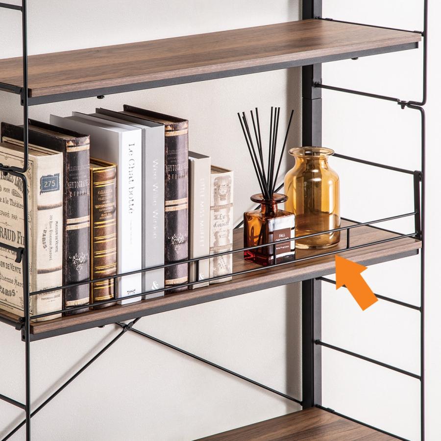 ニトリ Nポルダ 幅80cm ミドルブラウン 棚板5枚+落下防止柵+ハンガーバー