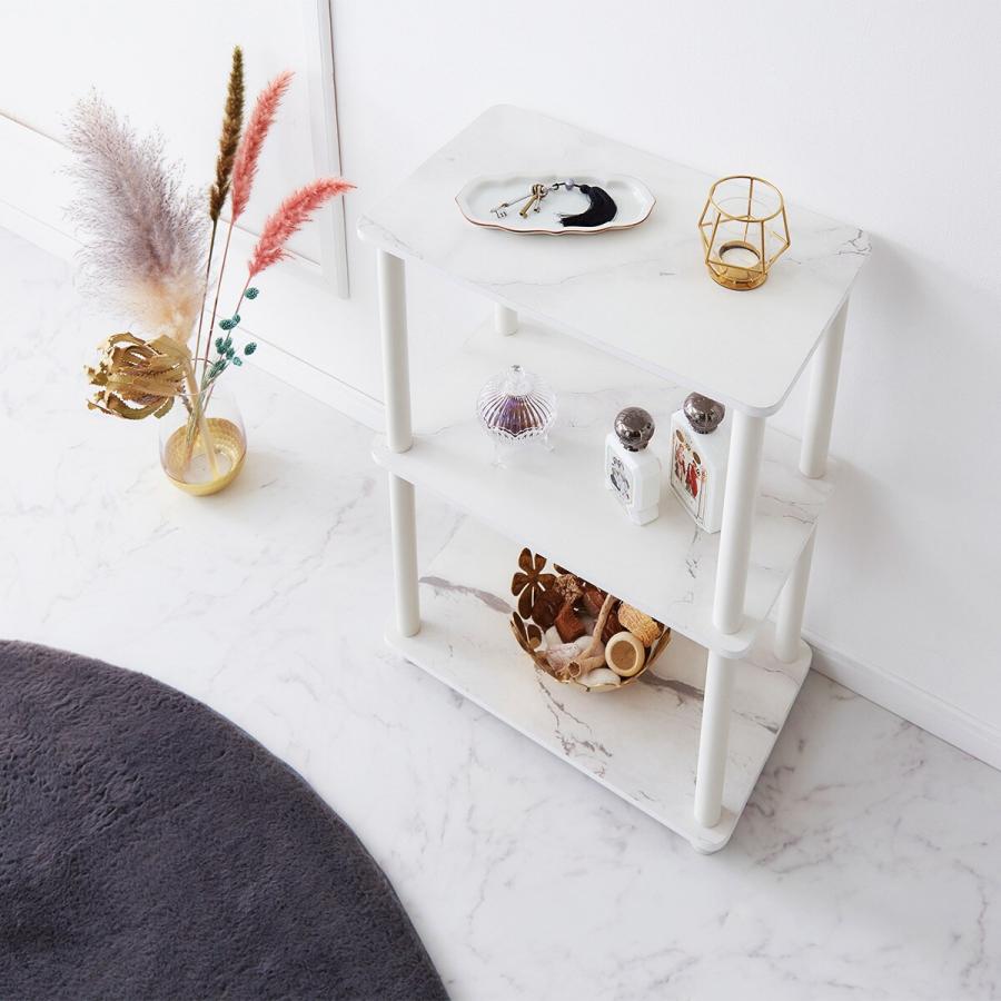 ニトリ（NITORI） システムラック3段(大理石柄 ホワイト) : ニトリ