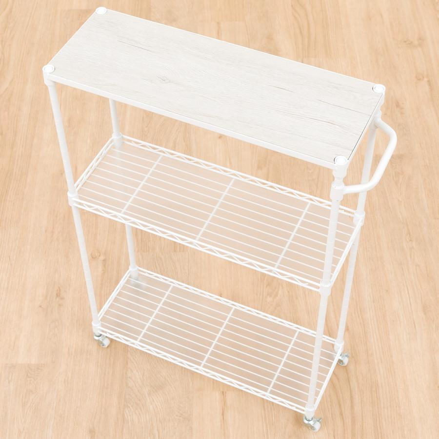 ニトリ スチールラックワゴン(MU2060 ホワイトウォッシュ) : ニトリ