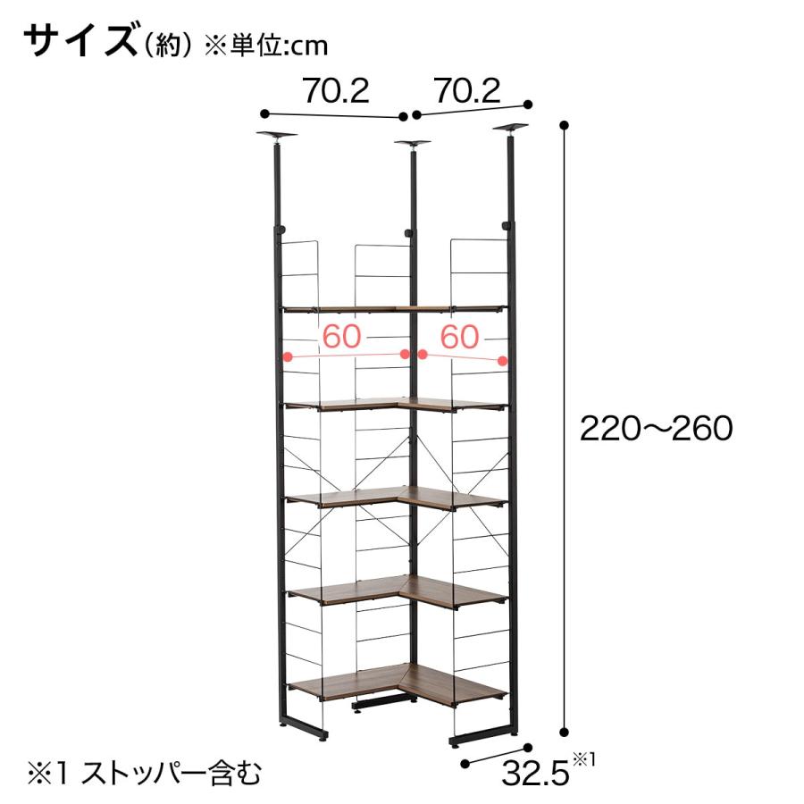 ニトリ ワイヤーシェルフNポルダ L型コーナー(幅60cm ミドル ニトリ ワイヤーシェルフNポルダ L型コーナー(幅60cm ミドル