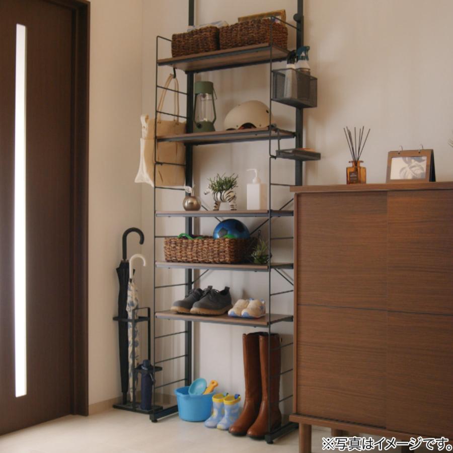 ニトリ 突っ張り壁面収納Nポルダ(幅60cm ミドルブラウン